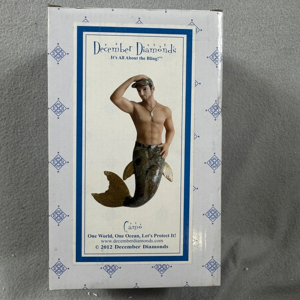December Diamonds 2012 Camo Merman Ornament Retired 55-90777 Glitter Military